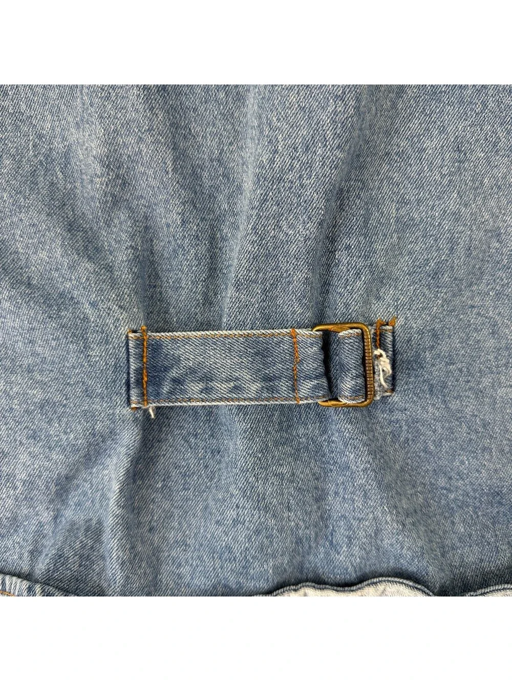 Vintage 90s Arizona Jean Co Denim Vest Size Large Western Buckle Back 3 Button